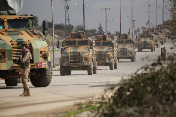 Турецкий военный конвой в провинции Идлиб, Сирия