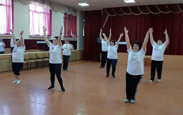 Учатники проекта Атмосфера здоровья на тренировке Учатники проекта Атмосфера здоровья на тренировке
