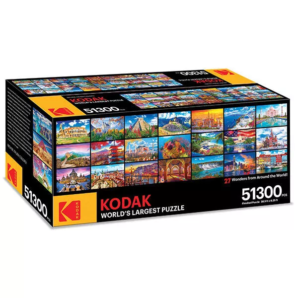 Коробка с пазлами по теме 27 чудес со всего мира от фирмы Kodak