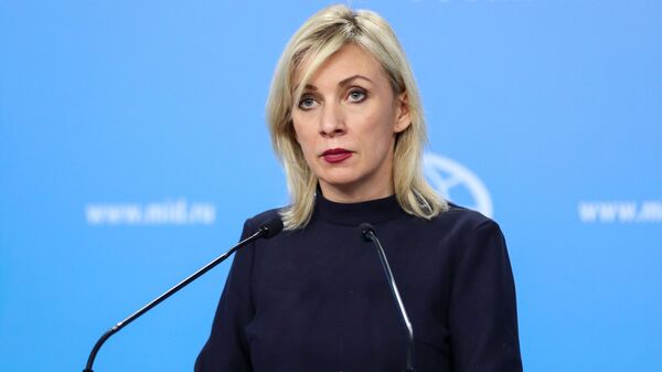 Официальный представитель Министерства иностранных дел России Мария Захарова во время брифинга в Москве Официальный представитель Министерства иностранных дел России Мария Захарова во время брифинга в Москве