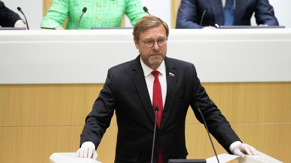 Председатель комитета Совета Федерации по международным делам Константин Косачев выступает на заседании Совета Федерации РФ Председатель комитета Совета Федерации по международным делам Константин Косачев выступает на заседании Совета Федерации РФ