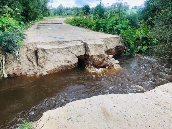 Размытие дороги регионального значения в Можайском городском округе