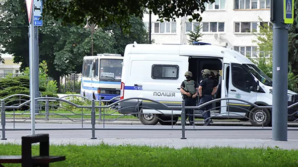 Место захвата заложников в Луцке