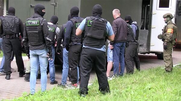 Кадр оперативного видео задержания предположительно 32 членов частной военной компании в Белоруссии Кадр оперативного видео задержания предположительно 32 членов частной военной компании в Белоруссии