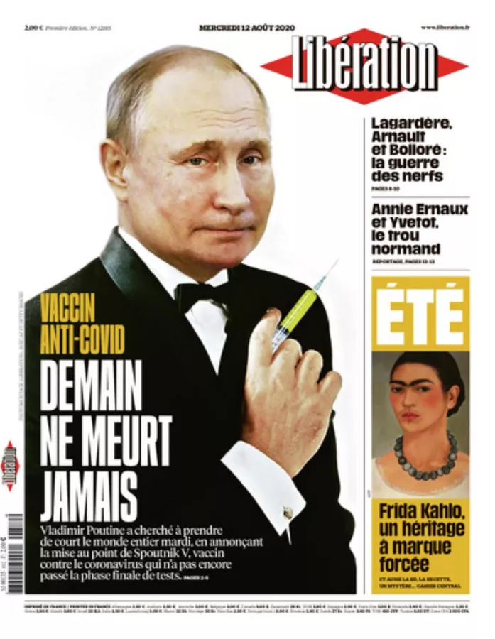 Путин-суперагент с вакциной от коронавируса попал на обложку крупной газеты