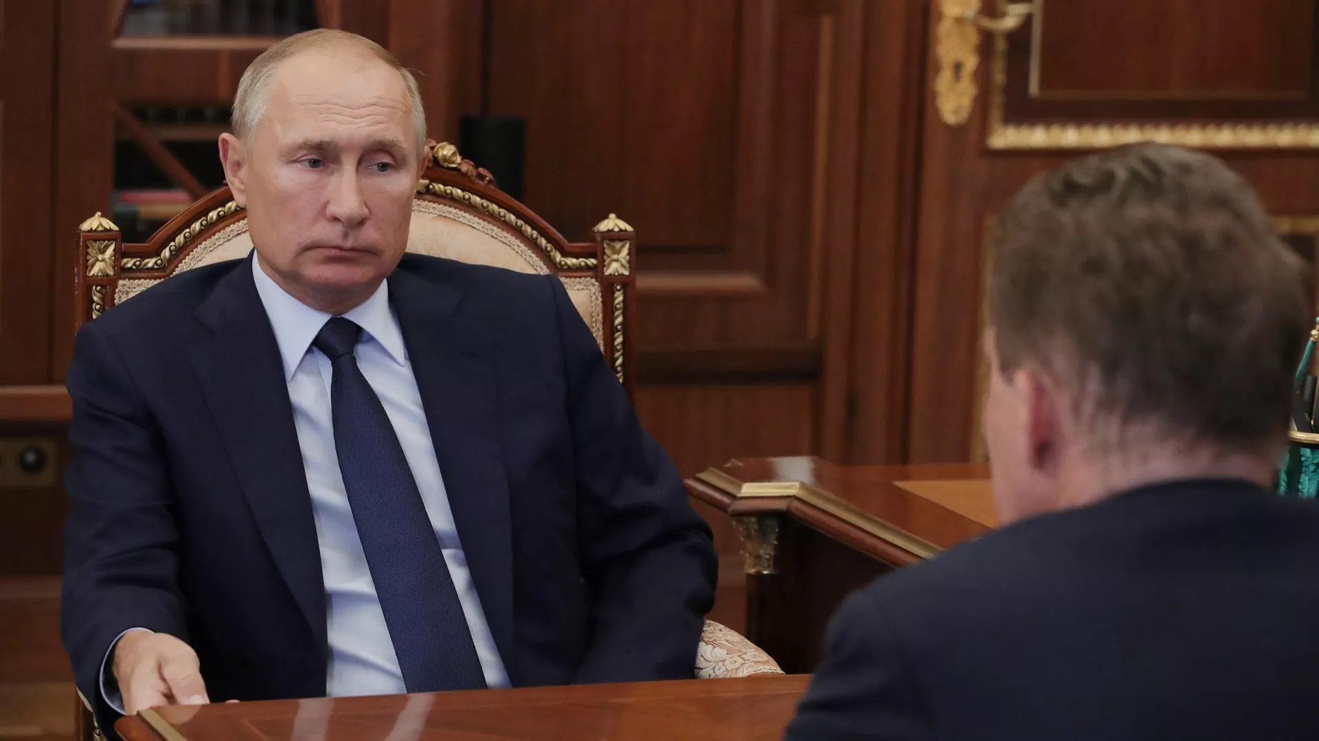 Президент РФ Владимир Путин во время встречи с председателем правления ПАО Газпром Алексеем Миллером Президент РФ Владимир Путин во время встречи с председателем правления ПАО Газпром Алексеем Миллером - РИА Новости, 1920, 16.09.2020