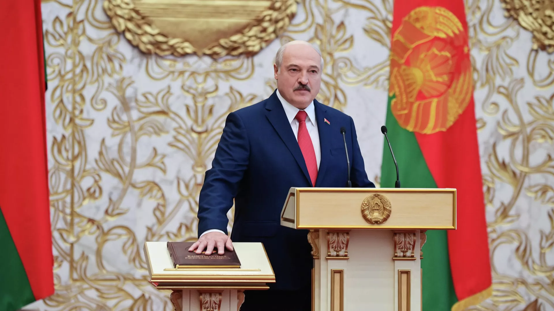 Президент Белоруссии Александр Лукашенко на церемонии инаугурации в Минске - РИА Новости, 1920, 23.09.2020
