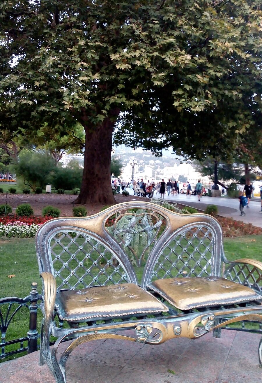 Скамейка любви и платан Айседоры Дункан в Ялте Скамейка любви и платан Айседоры Дункан в Ялте