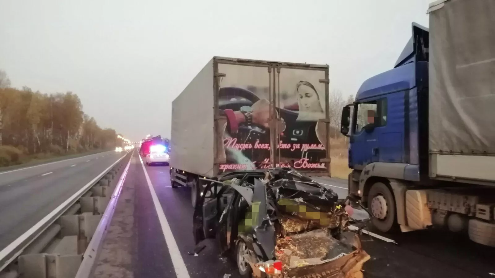 Опубликованы кадры массового  ДТП с грузовиками и легковушками во Владимирской области 