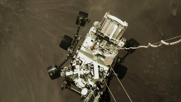 Фотографии, снятые исследовательским аппаратом NASA's Perseverance Mars Rover, который совершил посадку на Марсе в ночь на 19 февраля Фотографии, снятые исследовательским аппаратом NASA's Perseverance Mars Rover, который совершил посадку на Марсе в ночь на 19 февраля