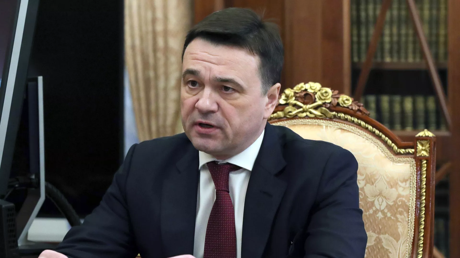 Губернатор Московской области Андрей Воробьев во время встречи с президентом РФ Владимиром Путиным Губернатор Московской области Андрей Воробьев во время встречи с президентом РФ Владимиром Путиным - РИА Новости, 1920, 14.09.2021