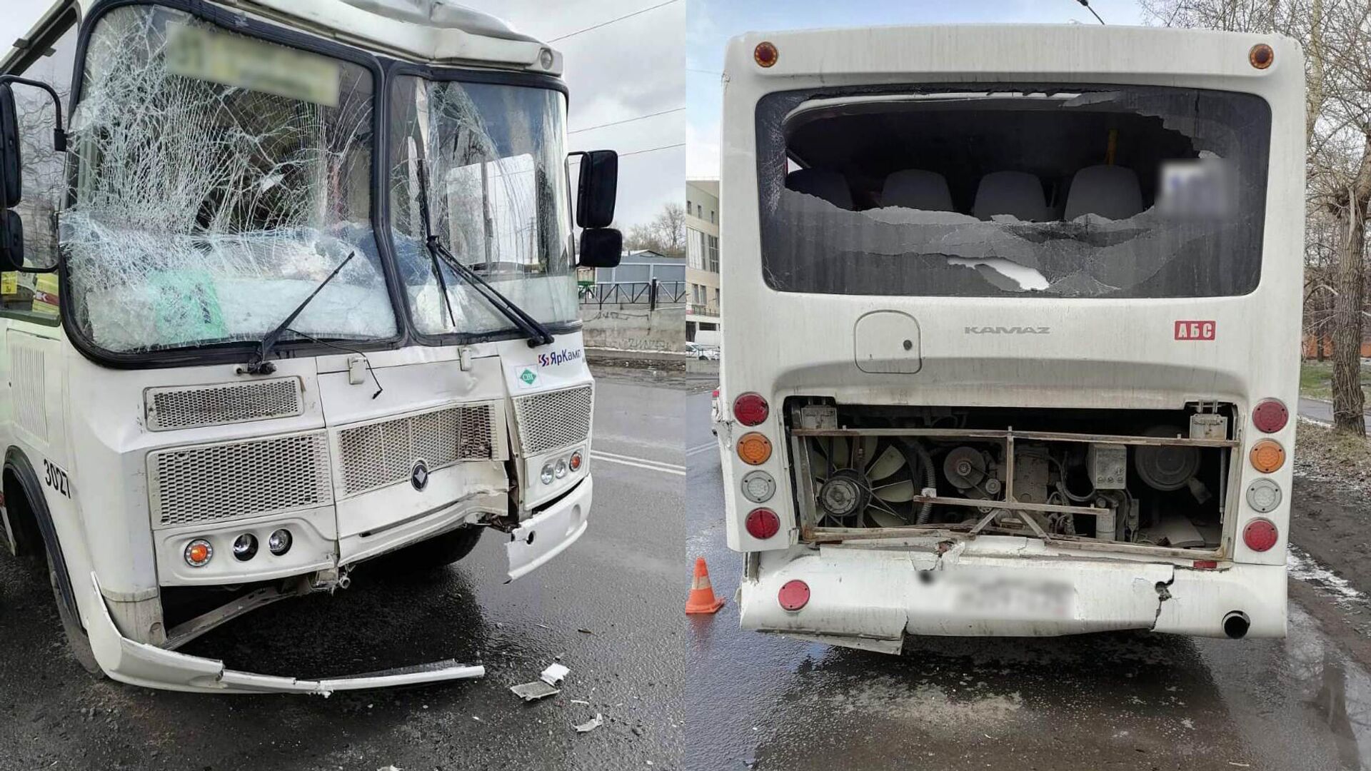 В Архангельске столкнулись два автобуса