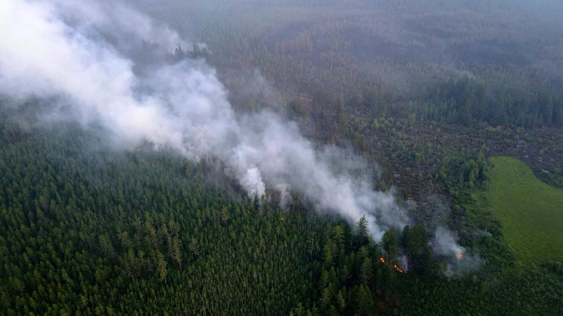 Лесной пожар в Якутии - РИА Новости, 1920, 09.08.2021