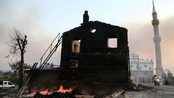 Последствия пожара в Манавгате, Турция