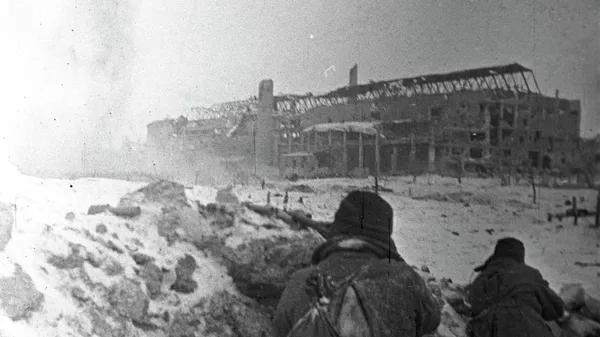 Бой на территории тракторного завода в Сталинграде, 1943 год, архивное фото