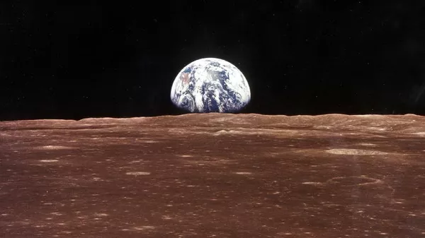 Вид на землю с луны во время экспедиции экипажа Аполлон 11. Архивное фото