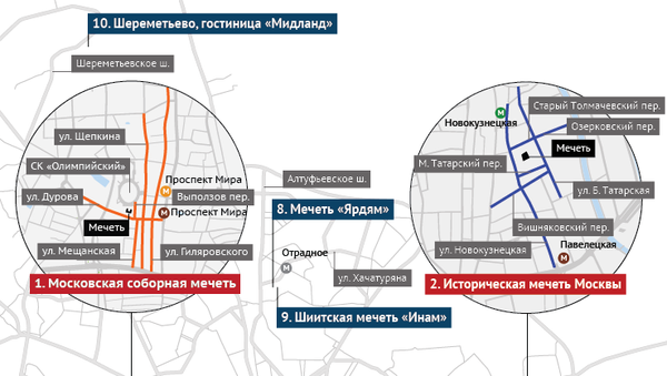 Места празднования Ураза-байрам в Москве и Подмосковье Места празднования Ураза-байрам в Москве и Подмосковье