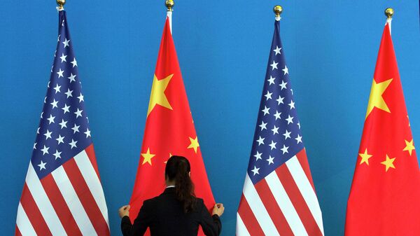 Флаги США и Китая Флаги США и Китая