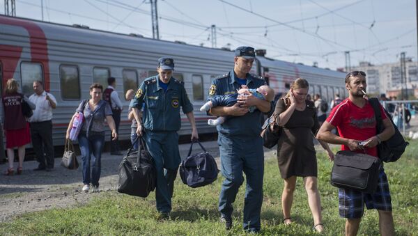 Беженцы с Украины. Архивное фото. Беженцы с Украины. Архивное фото.