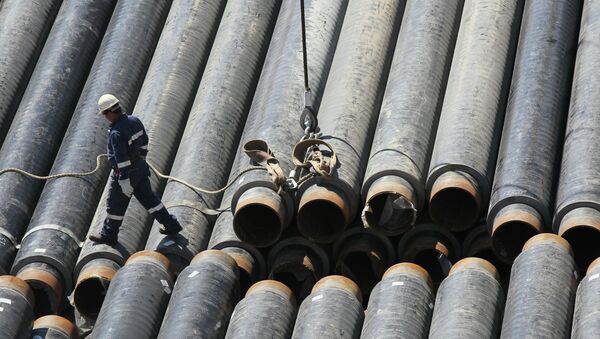 Строительство газопровода. Архивное фото Строительство газопровода. Архивное фото