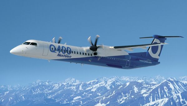 Самолет Bombardier Q400 NextGen. Архивное фото Самолет Bombardier Q400 NextGen. Архивное фото