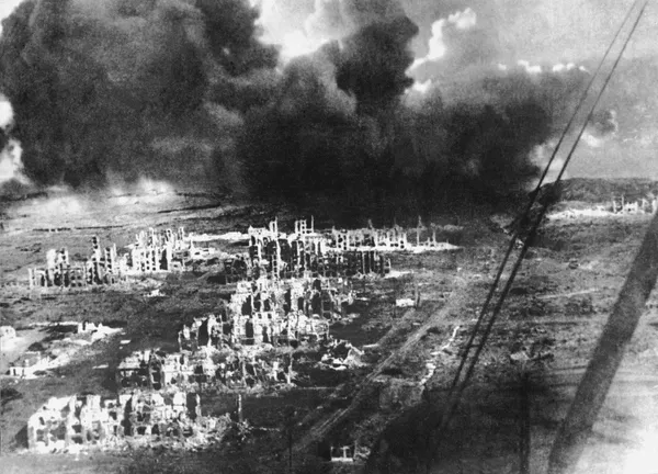 Разрушенный центр Сталинграда. Сталинградская битва