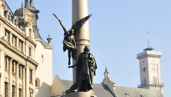 Западная Украина, город Львов. Архивное фото Западная Украина, город Львов. Архивное фото