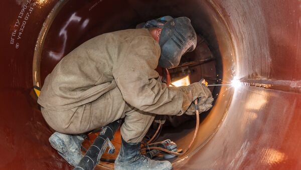 Строительство газопровода. Архивное фото Строительство газопровода. Архивное фото