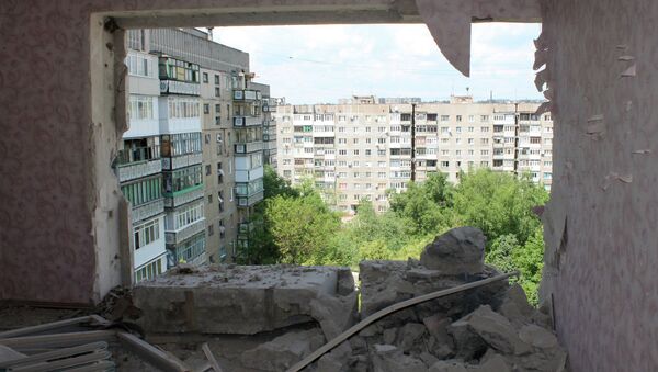 Последствия обстрела города Горловки Донецкой области. Архивное фото Последствия обстрела города Горловки Донецкой области. Архивное фото