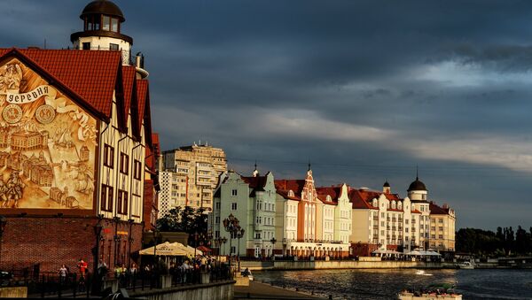 Квартал Рыбная деревня на реке Старая Преголя в Калининграде. Архивное фото Квартал Рыбная деревня на реке Старая Преголя в Калининграде. Архивное фото