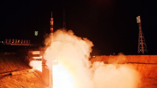 Старт космического корабля Союз ТМА-17М с космодрома Байконур Старт космического корабля Союз ТМА-17М с космодрома Байконур
