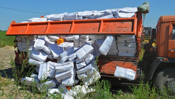 Уничтожение санкционной продукции. Архивное фото Уничтожение санкционной продукции. Архивное фото
