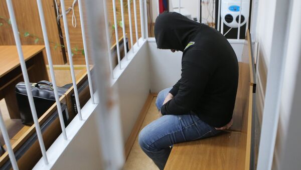 Подозреваемый в подготовке теракта в Москве Эльман Ашаев в Лефортовском суде города Москвы Подозреваемый в подготовке теракта в Москве Эльман Ашаев в Лефортовском суде города Москвы