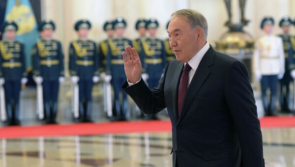 Президент Казахстана Нурсултан Назарбаев во время церемонии официальной встречи Президент Казахстана Нурсултан Назарбаев во время церемонии официальной встречи