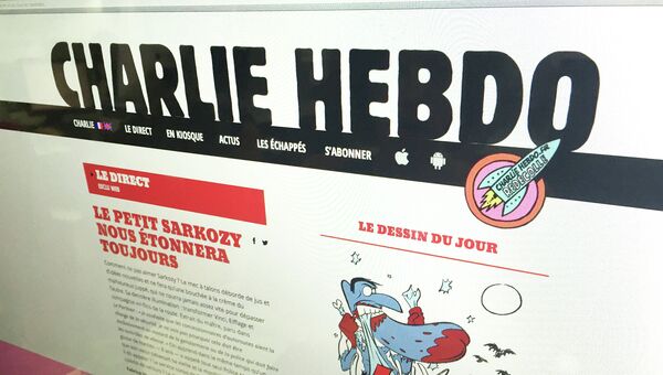 Страница сайта французского сатирического еженедельника Charlie Hebdo. Архивное фото Страница сайта французского сатирического еженедельника Charlie Hebdo. Архивное фото