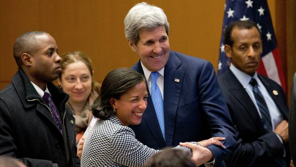 Госсекретарь США Джон Керри и советник Барака Обамы по вопросам национальной безопасности Сьюзан Райс. Архивное фото Госсекретарь США Джон Керри и советник Барака Обамы по вопросам национальной безопасности Сьюзан Райс. Архивное фото