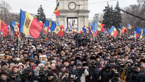 Акция протеста в Молдавии. Архивное фото Акция протеста в Молдавии. Архивное фото