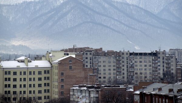 Вид города Владикавказа. Архивное фото Вид города Владикавказа. Архивное фото