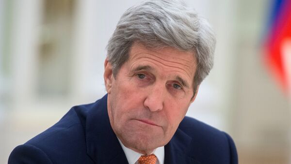Государственный секретарь США Джон Керри во время встречи в Москве с президентом России Владимиром Путиным. 24марта 2016 Государственный секретарь США Джон Керри во время встречи в Москве с президентом России Владимиром Путиным. 24марта 2016