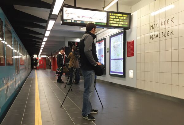 Станция метро Мальбек в Брюсселе, Бельгия Станция метро Мальбек в Брюсселе, Бельгия