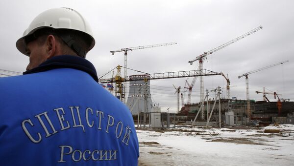 Строительная площадка Ленинградской атомной электростанции-2 в городе Сосновый Бор Строительная площадка Ленинградской атомной электростанции-2 в городе Сосновый Бор
