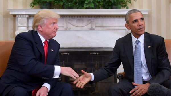 Дональд Трамп на встрече с президентом США Бараком Обамой в Белом доме Дональд Трамп на встрече с президентом США Бараком Обамой в Белом доме