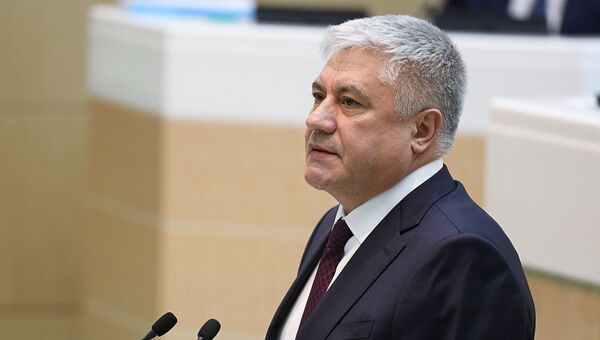 Министр внутренних дел РФ Владимир Колокольцев на заседании Совета Федерации РФ Министр внутренних дел РФ Владимир Колокольцев на заседании Совета Федерации РФ