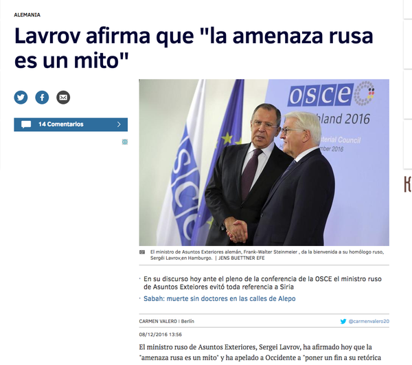 Фрагмент статьи на сайте испанского издания EL MUNDO Фрагмент статьи на сайте испанского издания EL MUNDO