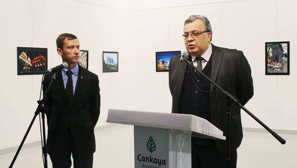 Посол России в Турции Андрей Карлов на открытии фотовыставки в Центре современного искусства в Анкаре Посол России в Турции Андрей Карлов на открытии фотовыставки в Центре современного искусства в Анкаре