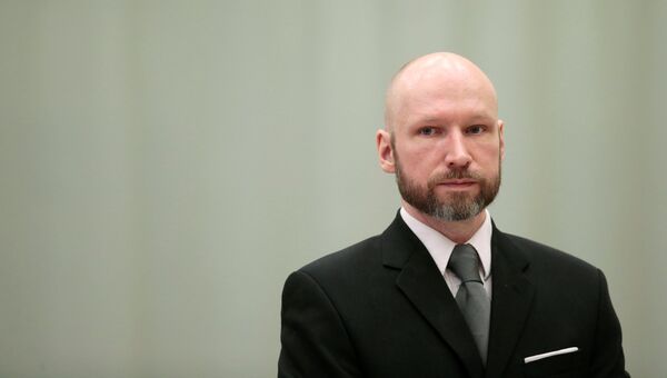 Андерс Брейвик на заседании апелляционного суда в тюрьме Шиен. архивное фото Андерс Брейвик на заседании апелляционного суда в тюрьме Шиен. архивное фото