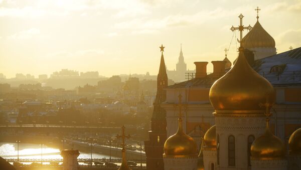 Вид Москвы. Архивное фото Вид Москвы. Архивное фото