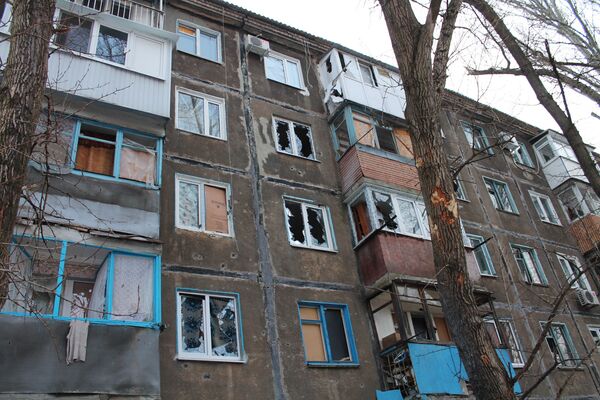 Ситуация после обстрелов в Донецке Ситуация после обстрелов в Донецке