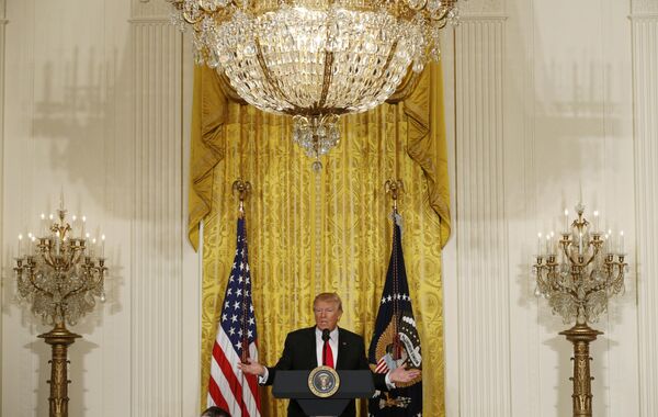 Президент США Дональд Трамп. 16 февраля 2017 год Президент США Дональд Трамп. 16 февраля 2017 год