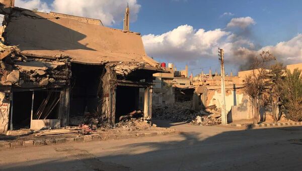 Разрушенные в результате боевых действий дома в жилой части города Пальмира в сирийской провинции Хомс Разрушенные в результате боевых действий дома в жилой части города Пальмира в сирийской провинции Хомс